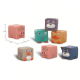 Set 6 cuburi moi cu margini rotunjite pentru bebelusi, Animale 3D, 6 luni+, EB1028