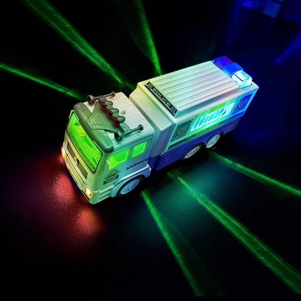 Masina de politie de jucarie, interactiva, cu sunete si lumini, 27 x 13 x 9 cm, WP8003